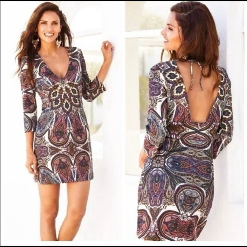 Alexia Admor Paisley Print Open Back Dress